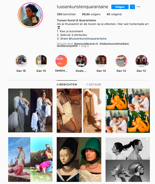 tussen kunst en quarantaine social media challenge corona