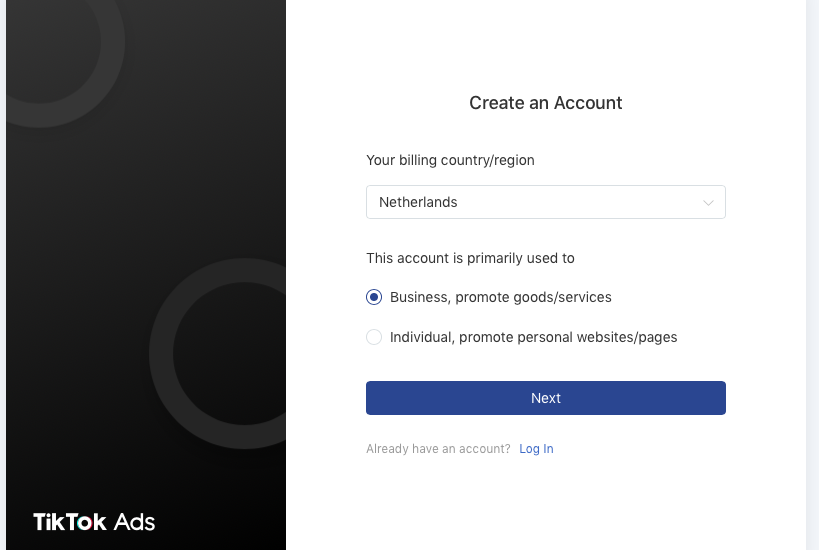 TikTok Ads Account aanmaken